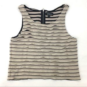 [Topshop] tan and black cropped top